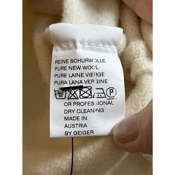Geiger Austria Women's Hoodie Sweater Beige Boiled Wool Pullover - Size 36/Small - Picture 7 of 8